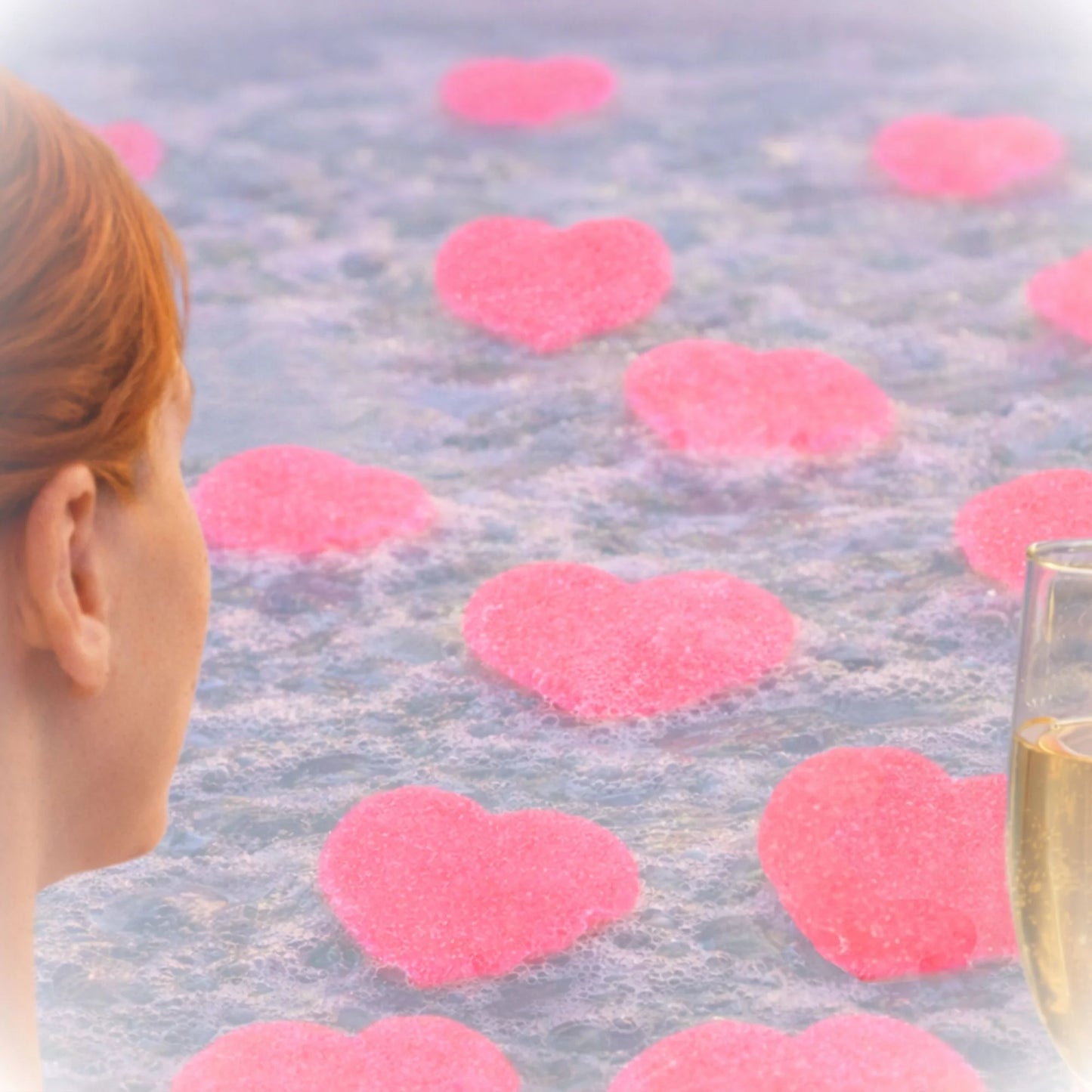 Make-up-Abschmink-Schwämmchen – 16 pinke Herzen mit/ohne Tunnelzugbeutel