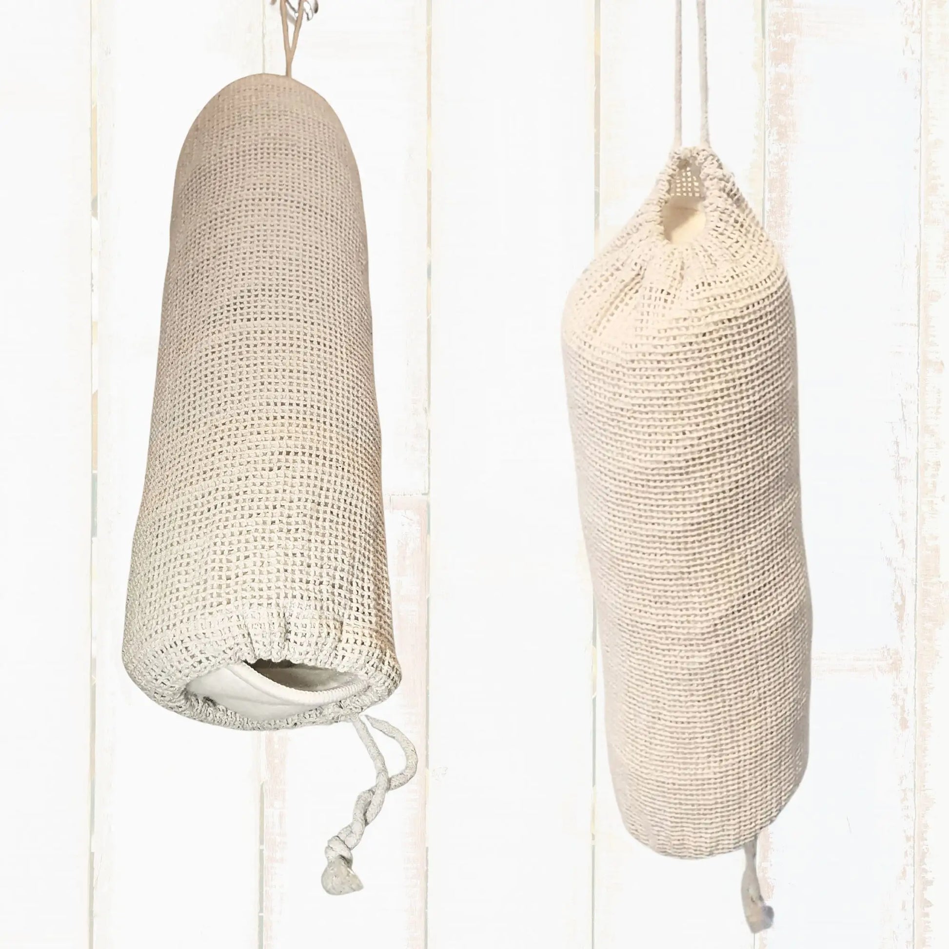 Doppelter Tunnelzugbeutel als Spender für waschbare Wattepads