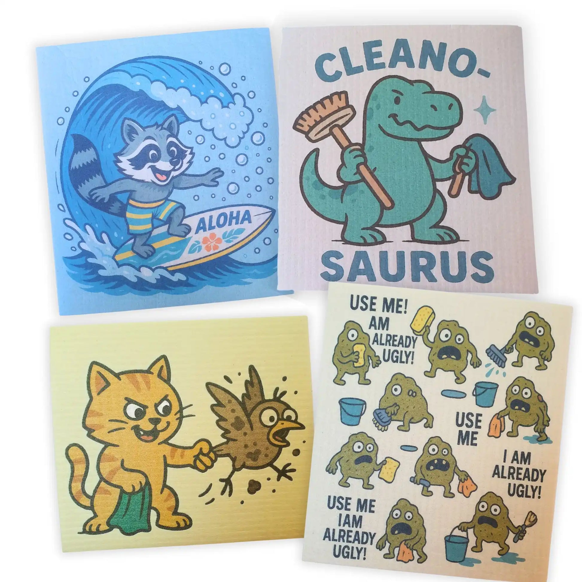 Geschenkidee nachhaltige Spültücher im Comic Design 4er-Set