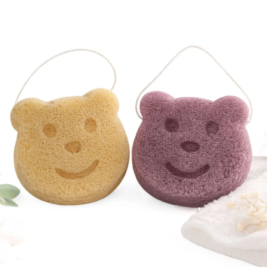 Konjacschwamm Bären Duo Gelb und Braun