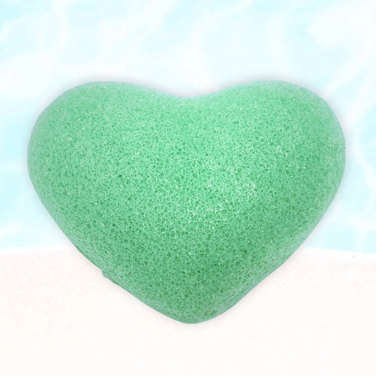 Konjacschwamm in Herzform, grün