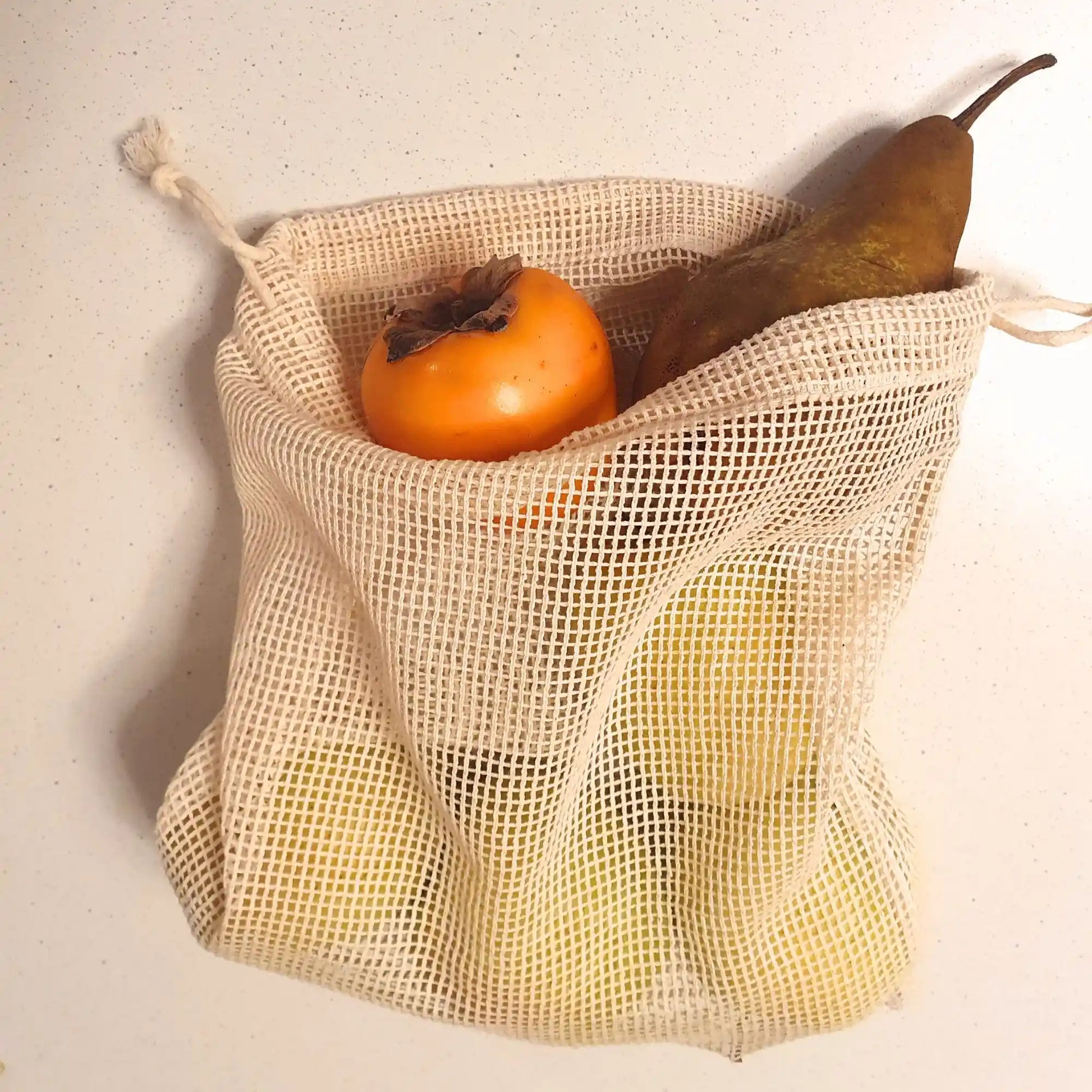 Obstnetz aus Baumwolle, Einkaufsnetz -Beutel mit Obst