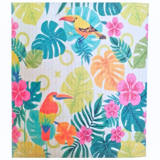 Zellulose Schwammtuch in tropischem Design