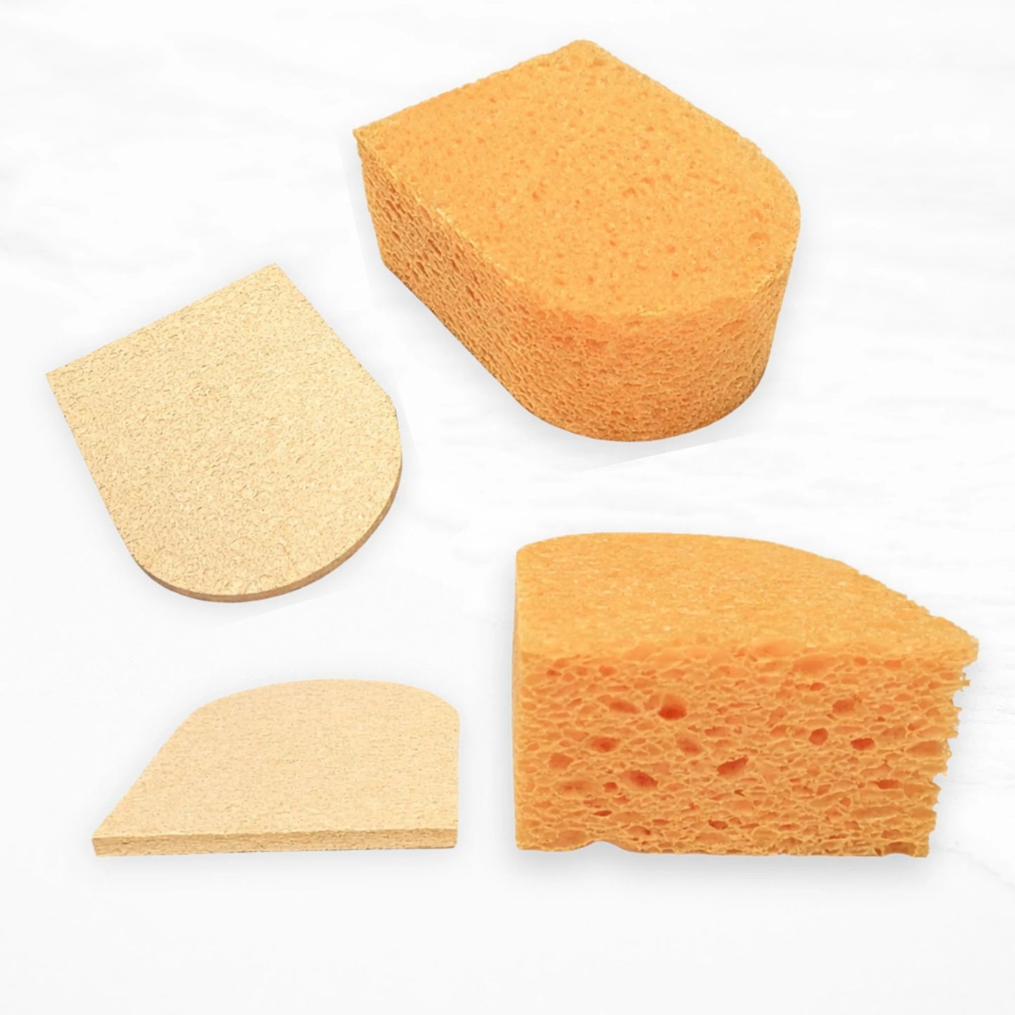 Pop-up-Cellulose-Schwamm für Flaschenbürste: Grössenvergleich